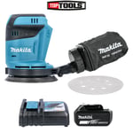 Makita DBO180Z 18V Li-ion Random Orbit Sander Body + 1 x 5Ah Battery & Charger