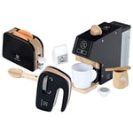 Theo Klein 7404 Set cuisine Electrolux en Bois I Avec Cafetière automatique Batteur-Mixeur et Grille-Pain I Jouet pour Enfants à partir de 3 ans