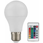 Globo Ampoule led rgb blanche ampoule lampe télécommande dimmable forme sphérique changement de couleur, 1x douille E27 4W 470lm 2700K, DxH 6x11 cm