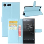Sony XZ Premium PU Wallet Case Light Blue