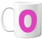 Personalised Alphabet Pink Initial Mug - Letter O Mug, Gifts for Her, Mothers Day, Birthday Gift for Mum, 11oz Ceramic Dishwasher Safe Mugs, Anniversary, Valentines, Christmas Present, Retirement