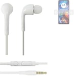 Headphones for Motorola Moto E32 headset in ear plug white
