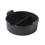 Tower Round Air Fryer Tray with Divider, Reusable Silicone Liner, Black T843094