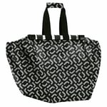 reisenthel easyshoppingbag - sac de courses pour chariot, design malin, le sac s'enroule dans son étui, 2 barres suspension pour chariot, bandes velcros, poche intérieure zippée, en signature black