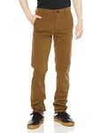 BOSS Mens Schino-Slim D Slim-fit Trousers in Stretch-Cotton Satin Brown