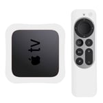 Apple TV 4K (2021) digitalbox + styrenhet silikonhölje - Vit Vit