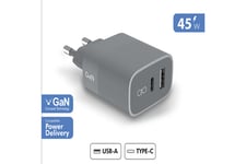 Chargeur secteur 45W USB A + C Recycle Gris