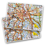 Rectangle Stickers(Set of 2) 7.5cm - Koln Cologne Germany German Travel Map Fun Decals for Laptops,Tablets,Luggage,Scrap Booking,Fridges, #45483