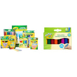 CRAYOLA Colour and Create Tub - Including Crayons, Markers, Pencils, Pens, Chalks, Colouring Book and Stickers & MyFirst Jumbo Crayons - Assorted Colours Easy-Grip Colouring Crayons