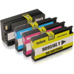 HP 950 951 XL Set (Svart/Cyan/Magenta/Gul). Kompatibla (ej HP original) bläckpatroner.