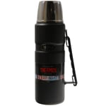 Thermos 1.2 Litre Black Leak Proof Stainless Steel Travel Outdoor King Flask New