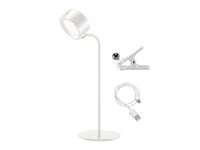 BEPER P201UTP302 Lampe de lecture sans fil, 3 applications, Lampe de table, Lampe murale, Lampe avec clip, 2.3 W, Câble USB rechargeable type-C, 3 nuances de lumière, Blanc
