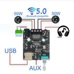 2X50W Bluetooth 5.0 Förstärkare Klass D Ljud 10W-200W HiFi Stereo Trådlös Musikspelare USB Ljudkort Digital AMP