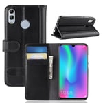 Huawei P Smart 2019 Plånboksfodral i Äkta Läder, Svart