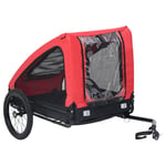 vidaXL Cykelvagn för djur röd och svart 92594