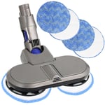 Hard Floor Polisher Scrubbing Cleaning Mop Tool for DYSON V6 Vacuum + 6 Pads