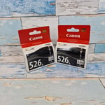Canon CLI-526 Black Ink cartridge NIB x2