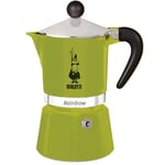 Bialetti Rainbow 1 Cup Green Moka Pot Coffee Maker Non-Induction Aluminium 11cm