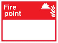 Viking Signs FV345-A1L-AC"Fire Point" with Blank Space Sign, 3 mm Aluminium Composite, 800 mm H x 600 mm W