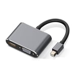 gris - = 0.5 m - adaptateur Mini DisplayPort vers HDMI VGA, compatible Thunderbolt 2, câble DP 4K, pour Apple MacBook Air Pro surface