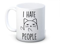 I Hate People - Rude Cat - Funny Coffee Mug - Great Secret Santa Gift!