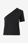 Calvin Klein - Topp Smooth Cotton One Shoulder Top - Svart