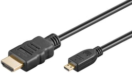 Goobay Höghastighets HDMI™-kabel med Ethernet (Micro, 4K @ 60 Hz) HDMI™-kontakt (typ A) > HDMI™-mikrokontakt (typ D), 3 m