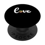 Love Retro Stripes Music Pianist Musician Piano Keys Player PopSockets Swappable PopGrip