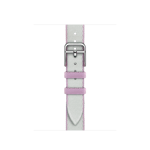 Apple Watch Hermès – Twill Jump Attelage Simple Tour i Gris Platine/Mauve, 42 mm