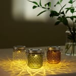 Clas Ohlson Solcellslykta glasburk, höjd 8 cm
