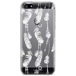 Bjornberry iPhone 5/5S/SE (2016) TPU Skal - Vita Fjädrar
