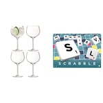 LSA Balloon Gin Balloon Glass 680ml Clear | Set of 4 | BL03 & Scrabble Crossword - Classic Board Game - 100 Letter Tiles - 4 Racks - 1 Letter Bag - Instructions Included - for 2 to 4 Players