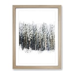 View Of A Winter Forest Modern Framed Wall Art Print, Ready to Hang Picture for Living Room Bedroom Home Office Décor, Oak A2 (64 x 46 cm)