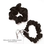 Tunn scrunchie 100% mullbärssilke (Svart)