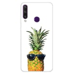 Huawei Y6p - Gummi cover i printet design - Ananas