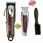 Wahl Cordless Magic and Detailers Clip Barbers Clipper Set With Wahl Fade Brush