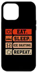 Coque pour iPhone 14 Pro Max Eat Sleep Patin à glace amusant pour motiver le patinage artistique