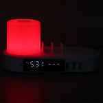 Wireless Charger Clock Multifunction Touch Control Colourful Night Light 6US GDS