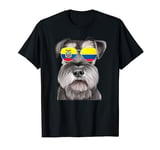 Miniature Schnauzer Dog Colombia Flag Sunglasses T-Shirt