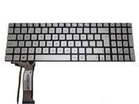 RTDPART Clavier pour Ordinateur Portable ASUS R555 R555J R555JB R555JX R555JW R555JQ R555Z R555ZU avec rétro-éclairage W Argent