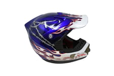 Full Face Downhill Motocross Fibreglass Bike Helmet B.e. Dragon 57-58cm Blue