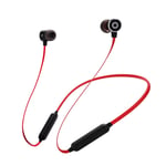 Fashion Bluetooth Earphone, Wireless Headphones Handsfree Earphones Bluetooth Earbuds Sport Running Headset with Mic for Gym Home Office etc (Color : Red)