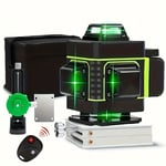 Niveau laser vert auto-nivelant 360° puissant 16 lignes horizontal & vertical, rechargeable 3000mAh, compact avec trépied et étui, multifonction pour projets professionnels