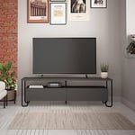 HOCUS PICUS TV Multimedia Center Home with 2-Door Storage Cabinet for DVD PlayStation Storage Space, Modern Tv Stand with Sturdy Metal Legs for Home, Office and Hotels 150(W)x42(D)x45(H) (Anthracite)