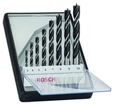 Bosch Professional 8 pces. Kit de forets à bois hélicoïdaux (pour bois tendre et dur, Ø 3-10 mm, accessoires perceuse-visseuse et support de perçage)
