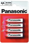 4 x Panasonic AA 1.5V Zinc-Carbon Batteries LR6 MX1500 MN1500 HR06 R6