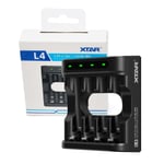 XTAR L4 Battery Charger for Aa / AAA Lithium & Nimh Batteries Smart Charging