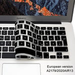 Version européenne A2179/2020AIR13 peau de clavier pour ordinateur portable Apple noir