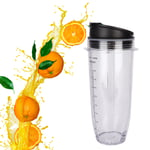Replacement Cup and Lid Set for Nutri Ninja Blender Container 32Oz XAT UK