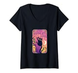 Womens The Hanged Man Tarot Card Funny Black Cat Graphic V-Neck T-Shirt